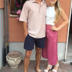 Mango pink flowy pants